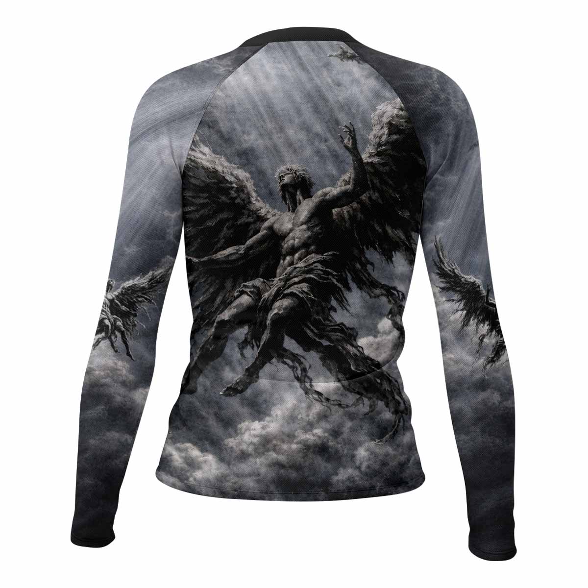 Fallen Angels Women's Rash Guard Long Sleeve - back view mockup
