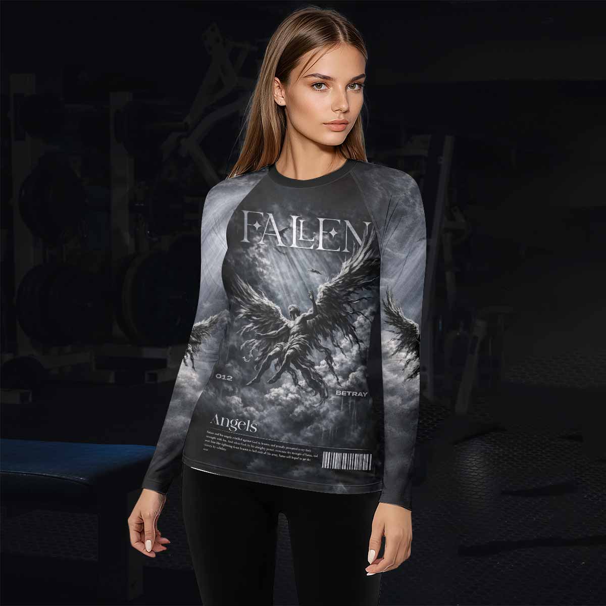 Fallen Angels Women's Rash Guard Long Sleeve - lifestyle view