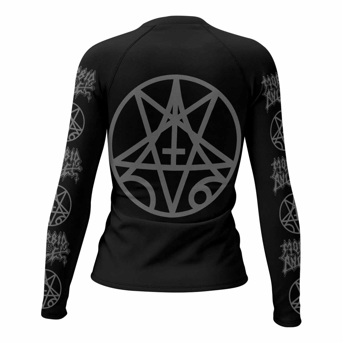 Morbid Angel Unholy Blasphemies Women's Rash Guard Long Sleeve - back view mockup