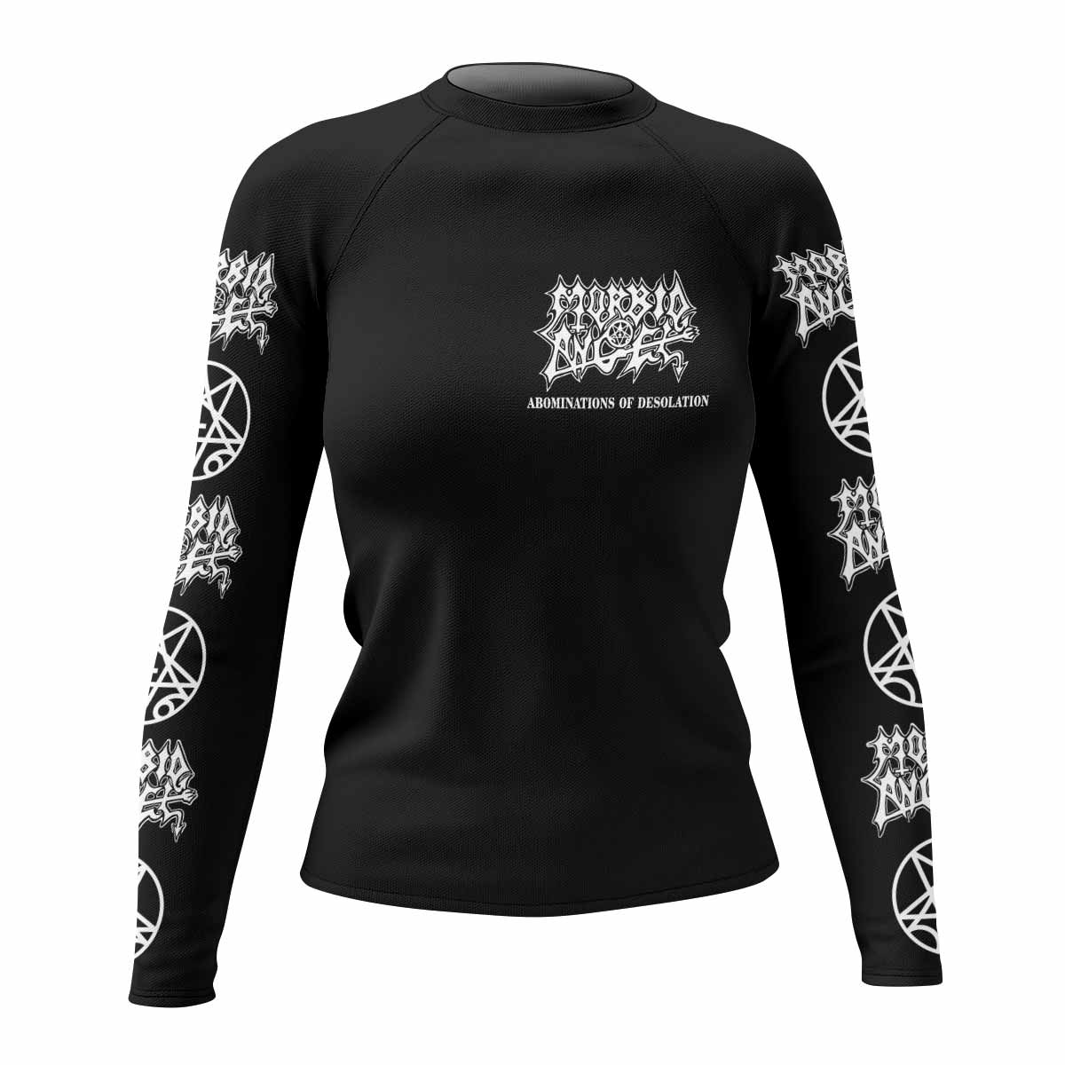 Morbid Angel Abominations of Desolation Women's Rash Guard Long Sleeve - front view mockup