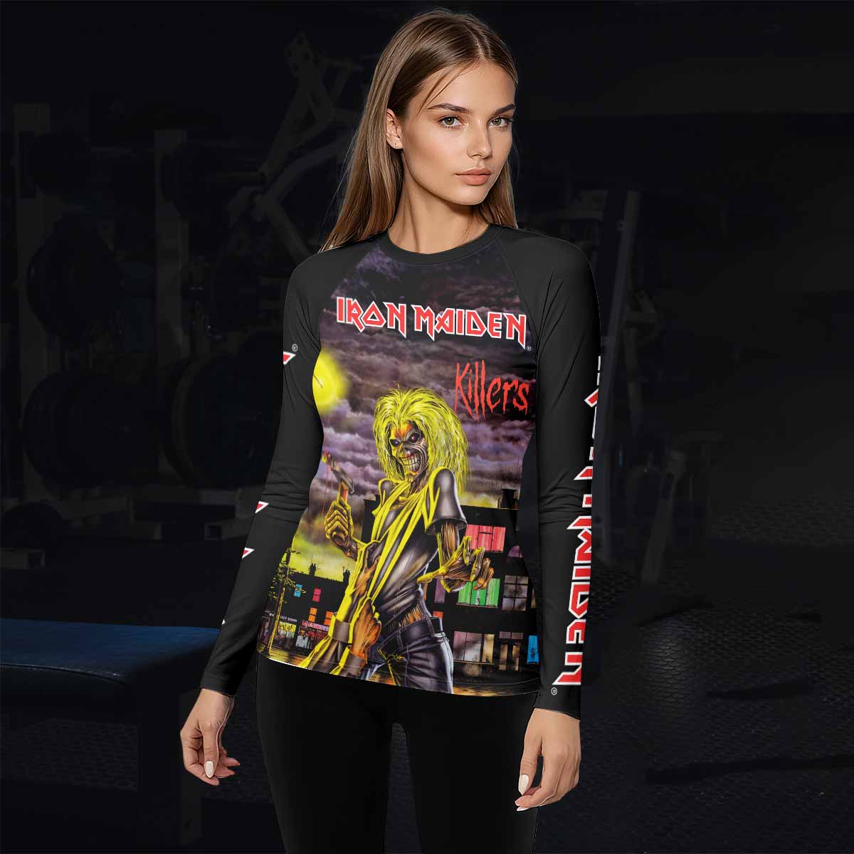 Killers Iron Maiden Women's Rash Guard Long Sleeve - lifestyle view