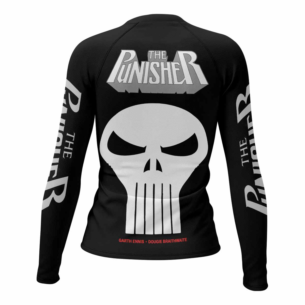 The Punisher Comic Frank Castle Women's Rash Guard Long Sleeve - back view mockup