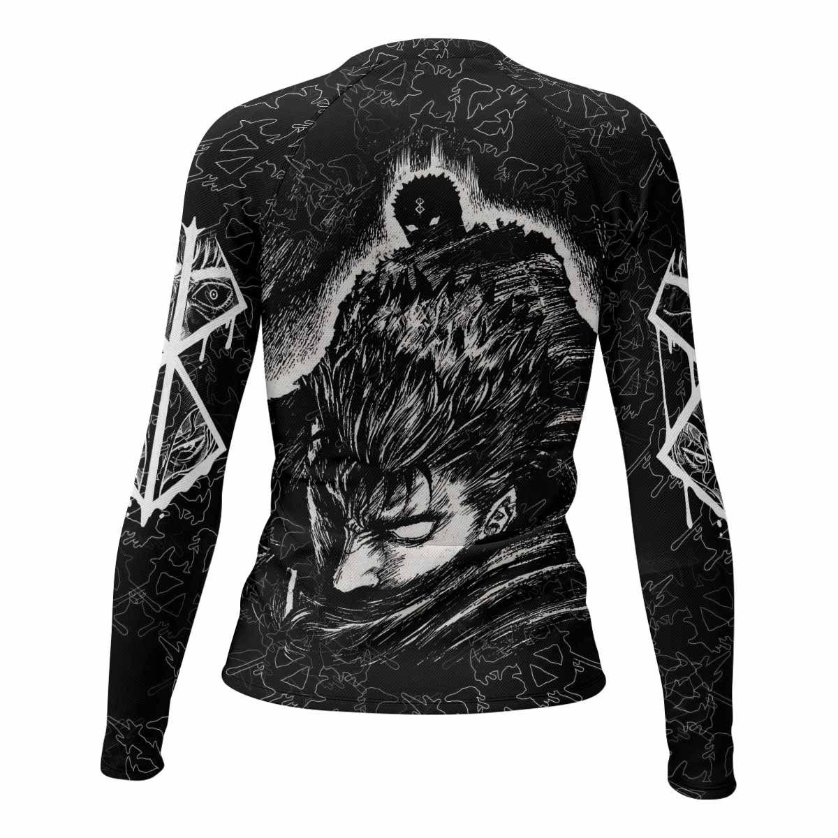 Berserk Forged In Blood Women's Rash Guard Long Sleeve - back view mockup