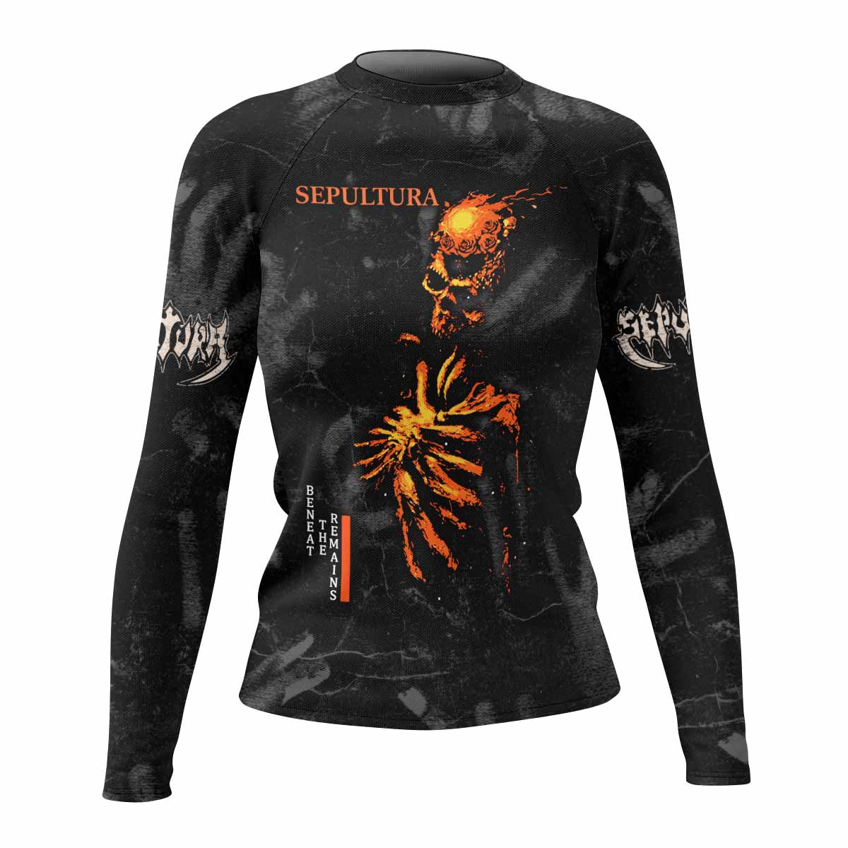 Sepultura Beneath the Remains Women's Rash Guard Long Sleeve - front view mockup