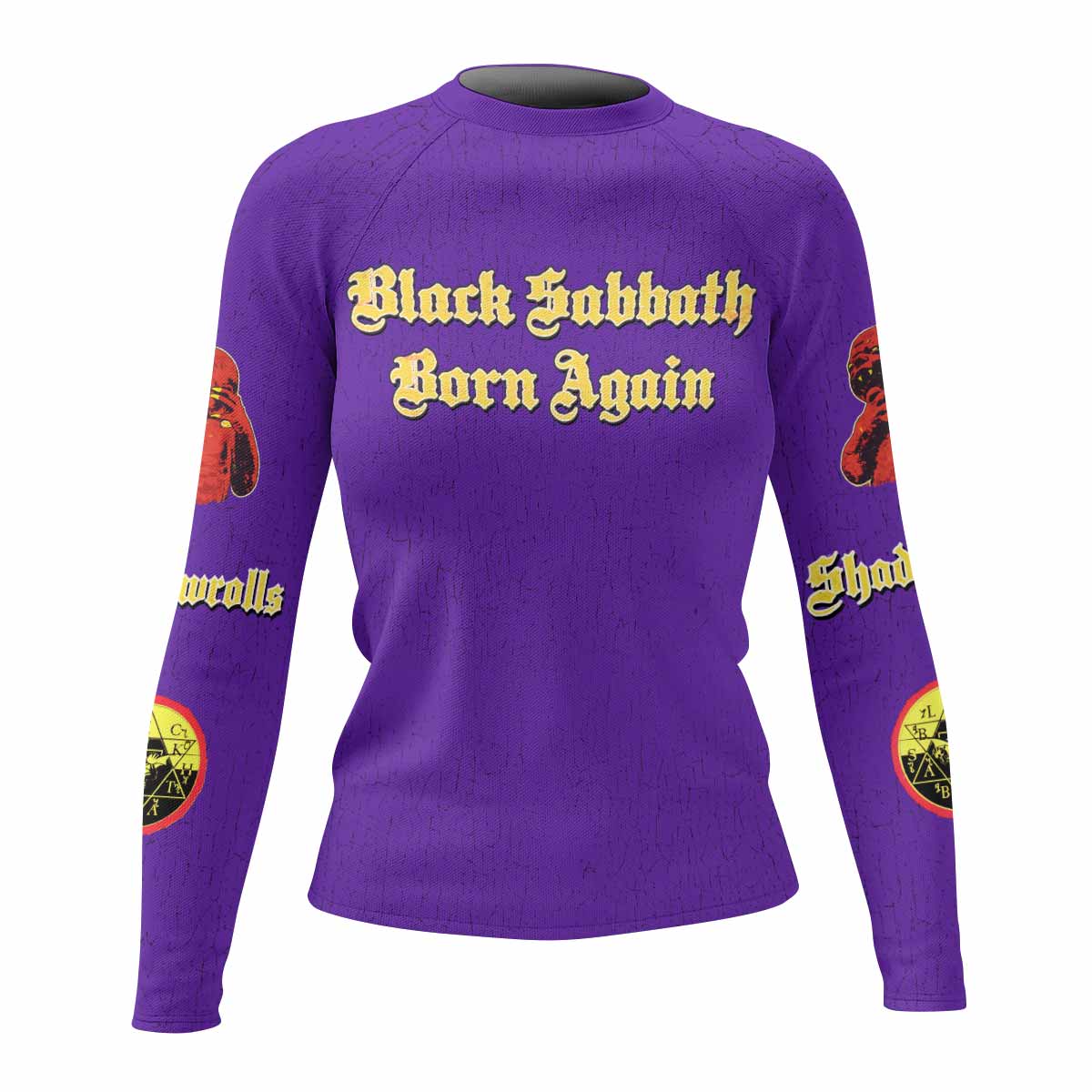 Born Again Black Sabbath Women's Rash Guard Long Sleeve - front view mockup