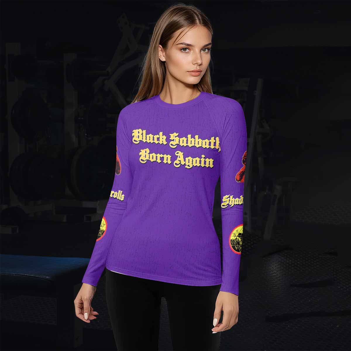 Born Again Black Sabbath Women's Rash Guard Long Sleeve - lifestyle view