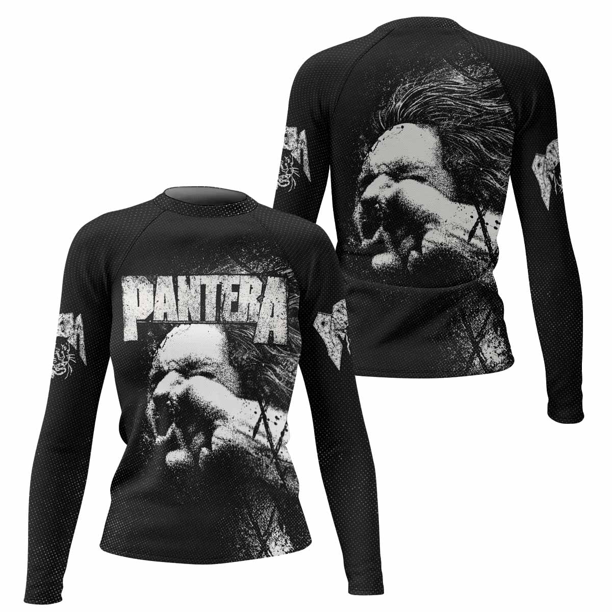 Vulgar Display of Power Pantera Women's Rash Guard Long Sleeve - front and back view