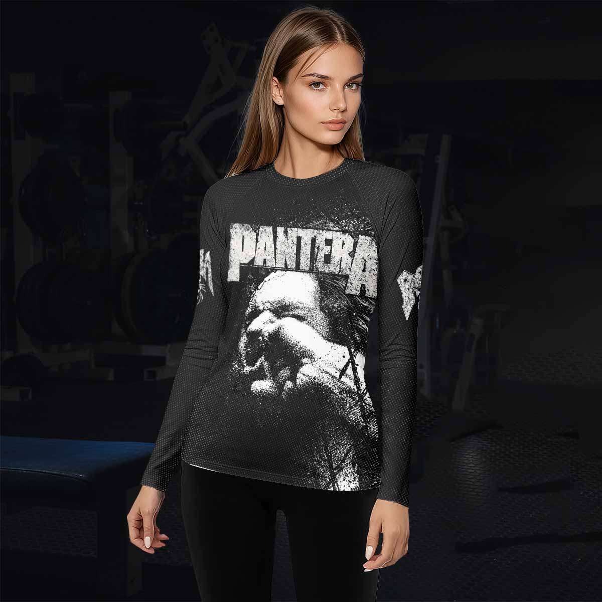 Vulgar Display of Power Pantera Women's Rash Guard Long Sleeve - lifestyle view