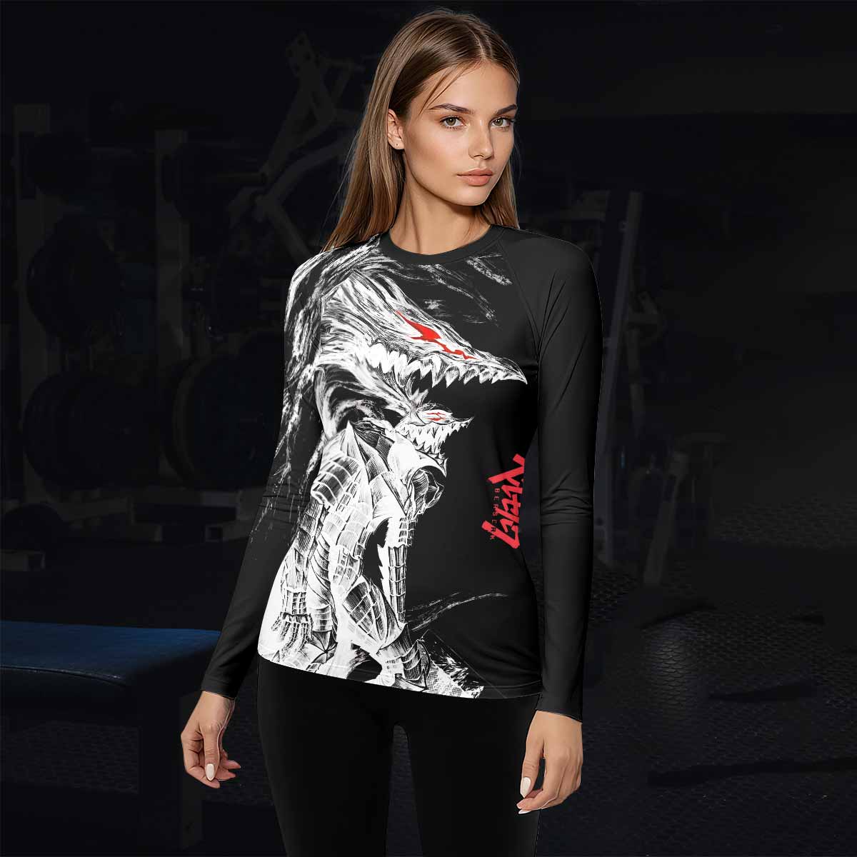 Berserk Guts Berserker Armor Women's Rash Guard Long Sleeve - lifestyle view