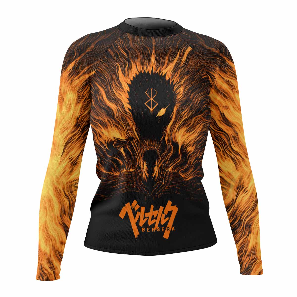 Beast of Darkness Berserk Women's Rash Guard Long Sleeve - front view mockup