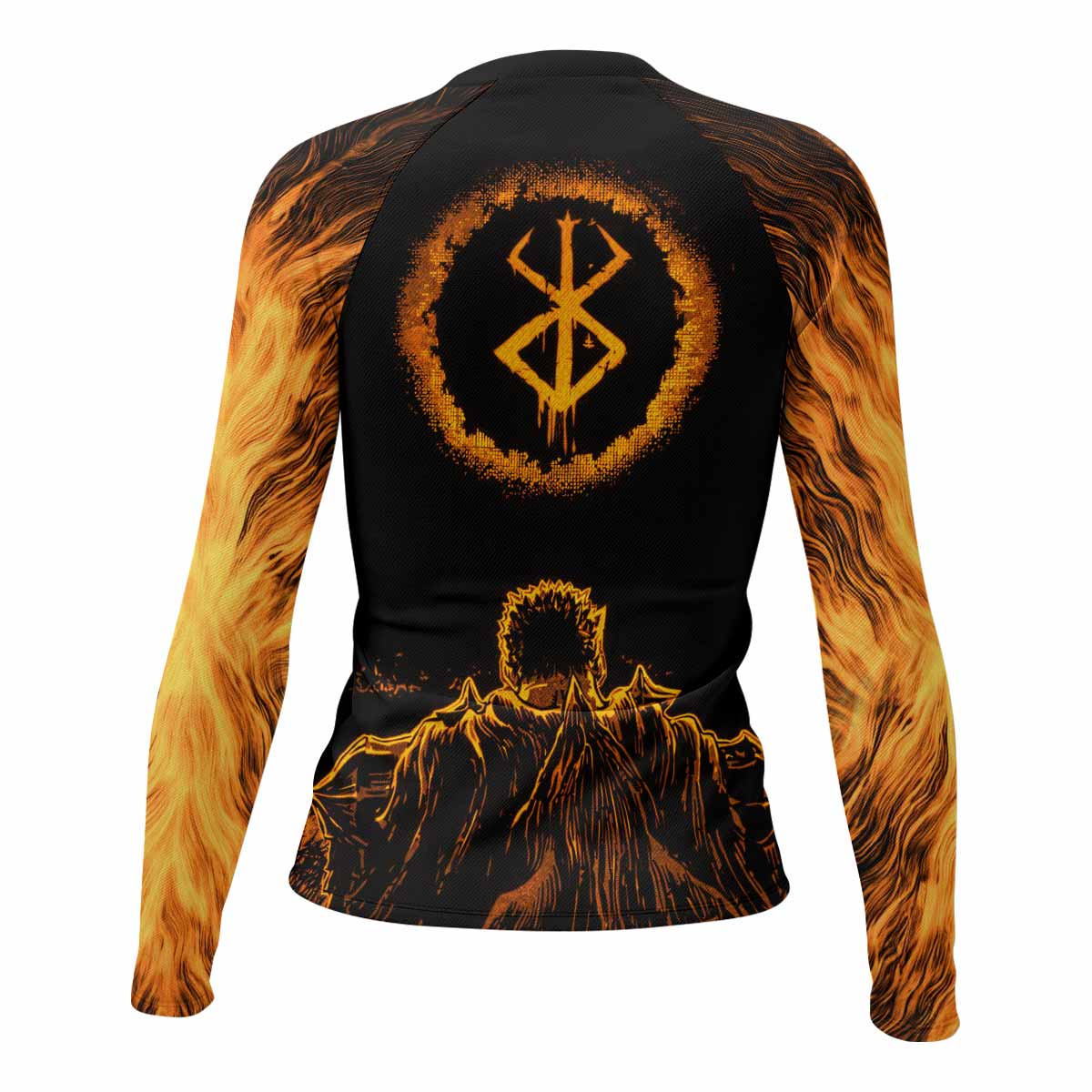 Beast of Darkness Berserk Women's Rash Guard Long Sleeve - back view mockup