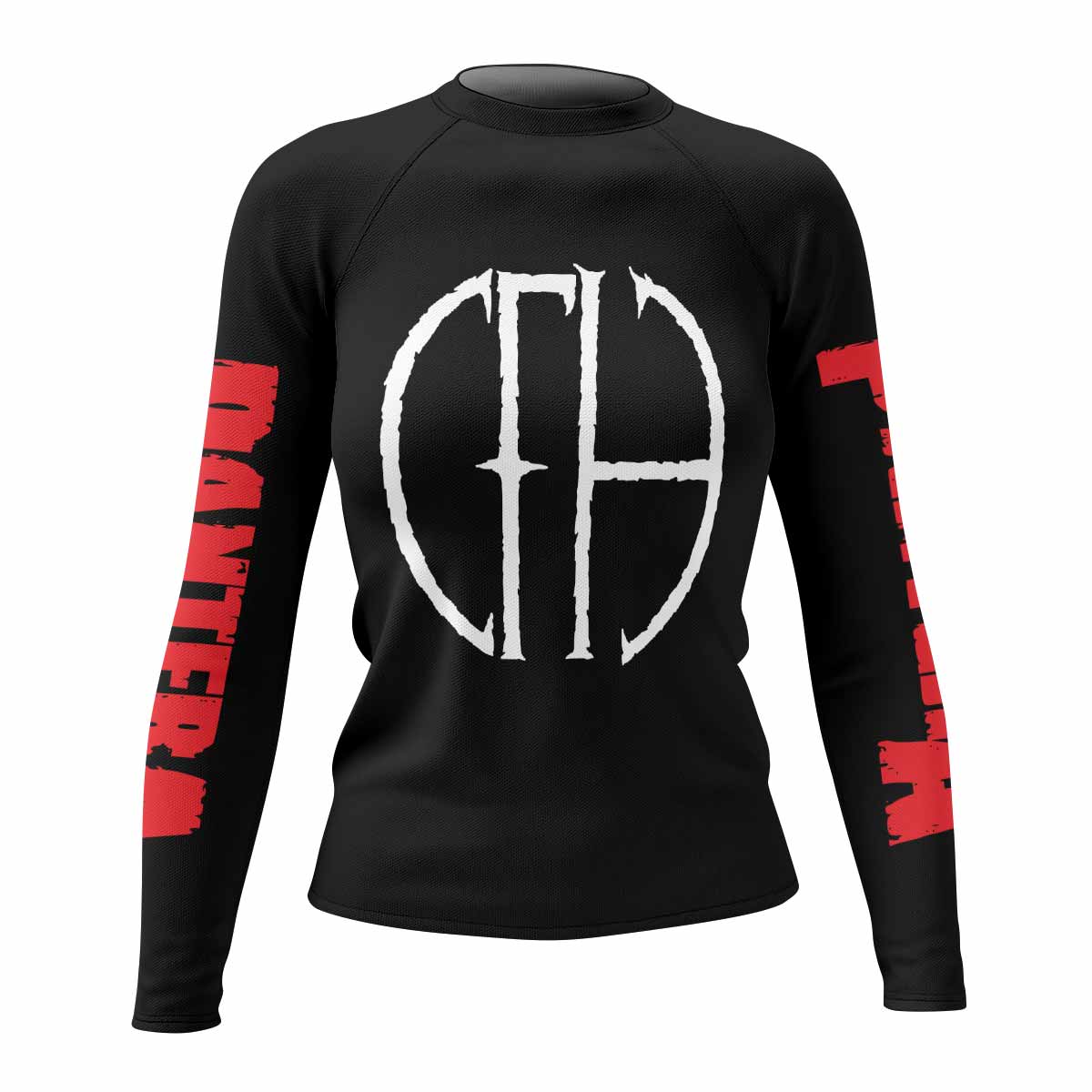 Pantera Cowboys From Hell Logo Women's Rash Guard Long Sleeve - front view mockup