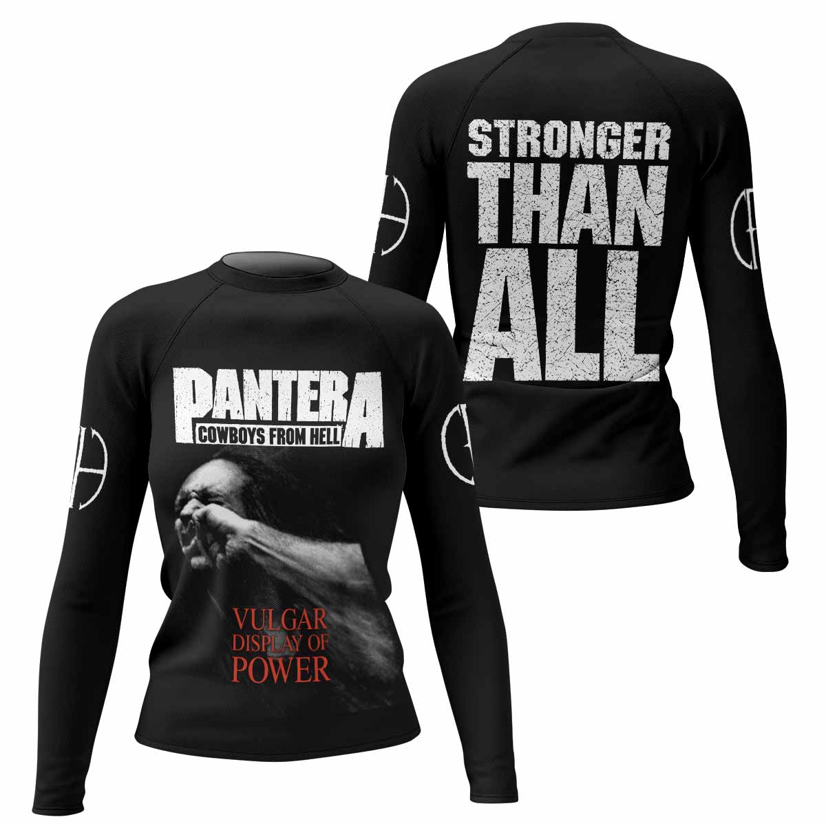Pantera Stronger Than All Women's Rash Guard Long Sleeve - front and back view