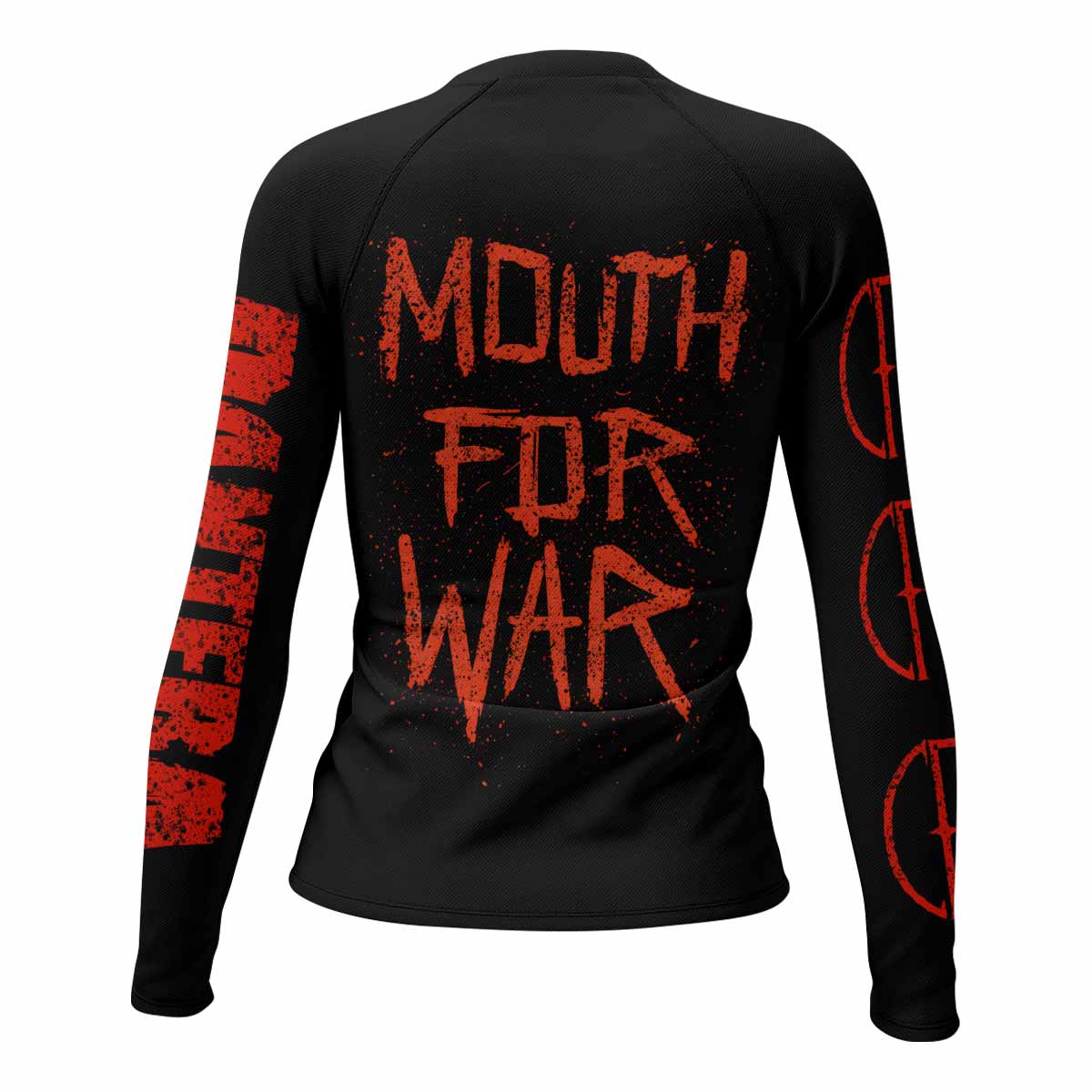 Pantera Mouth for War Women's Rash Guard Long Sleeve - back view mockup