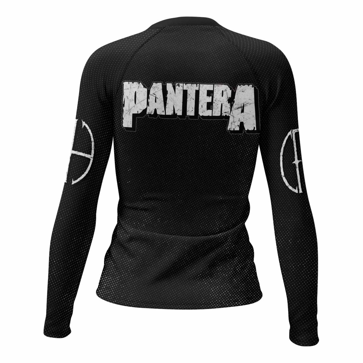 Pantera Walk Skull Women's Rash Guard Long Sleeve - back view mockup
