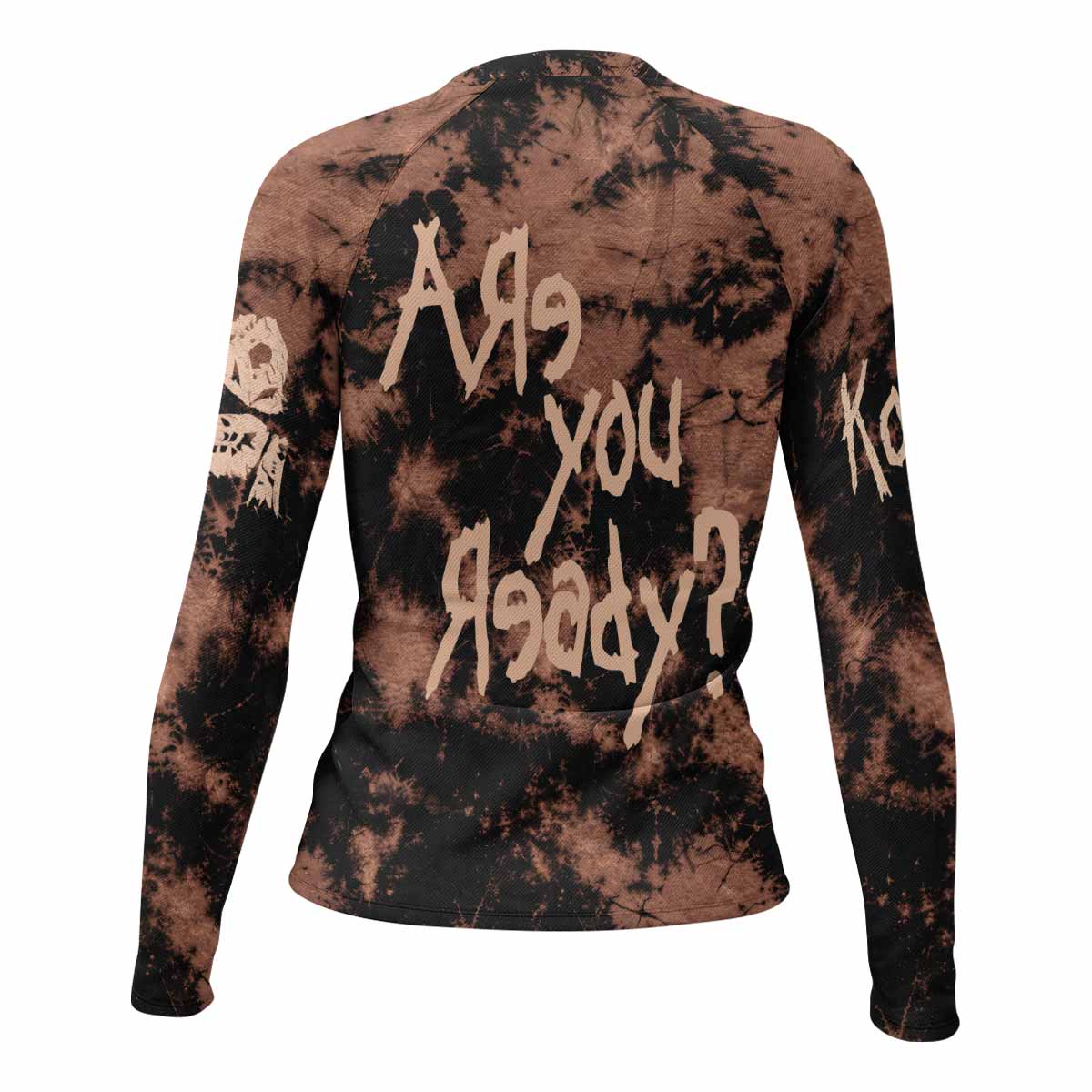 Korn Are You Ready Women's Rash Guard Long Sleeve - back view mockup