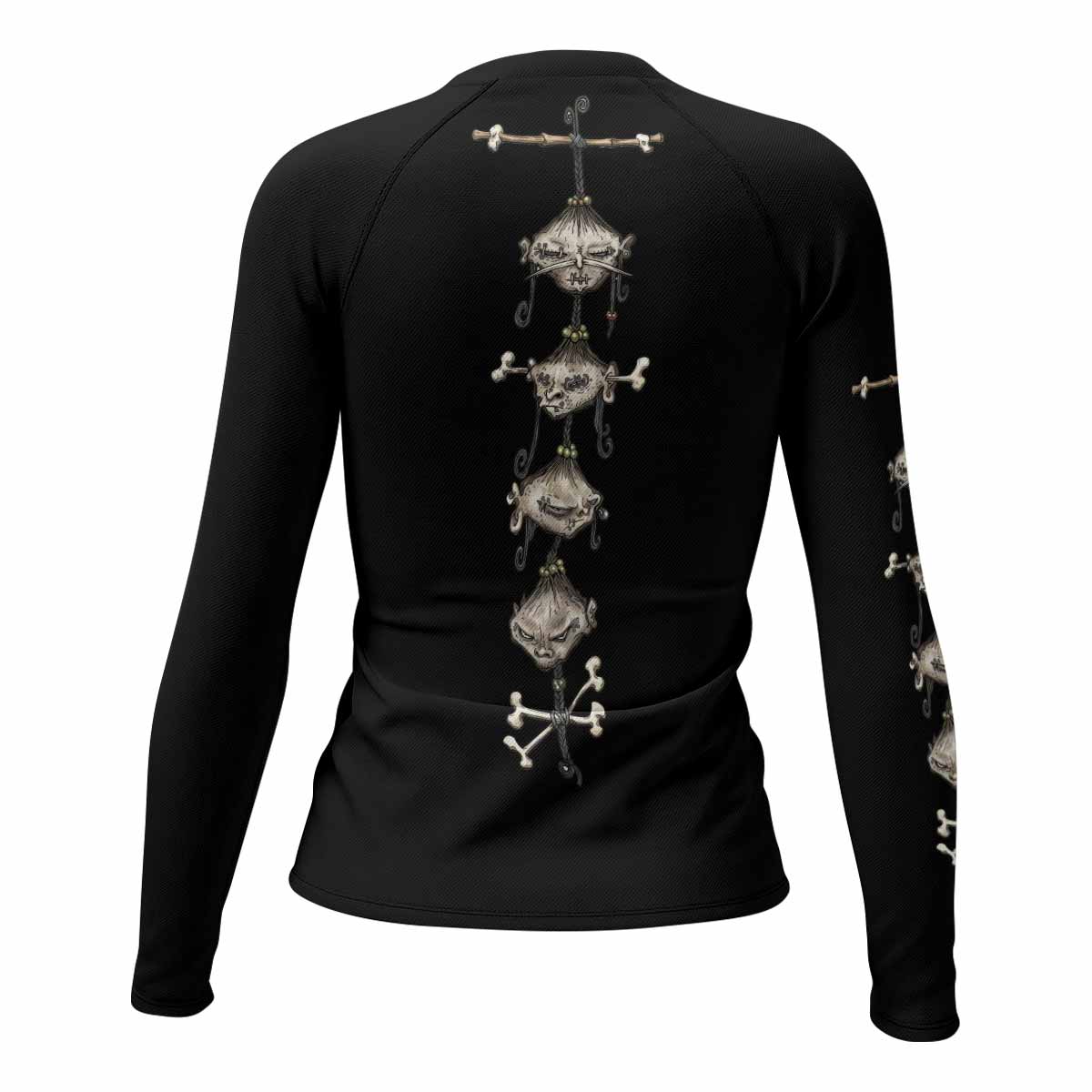 Korn Gothic Spine Women's Rash Guard Long Sleeve - back view mockup