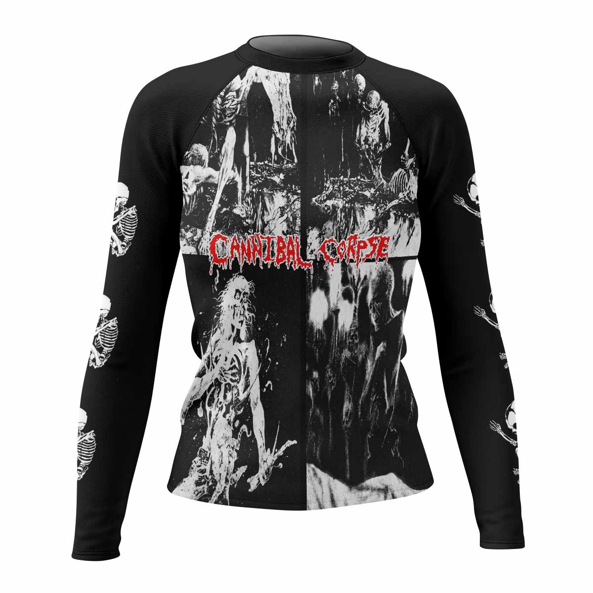Cannibal Corpse Horror Women's Rash Guard Long Sleeve - front view mockup