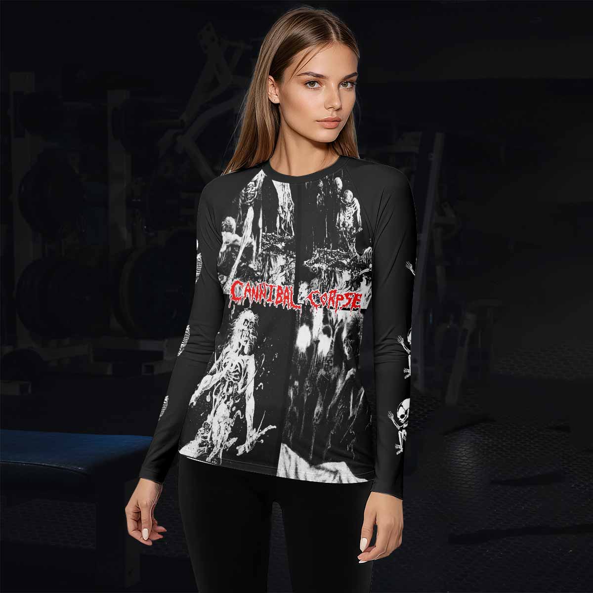 Cannibal Corpse Horror Women's Rash Guard Long Sleeve - lifestyle view