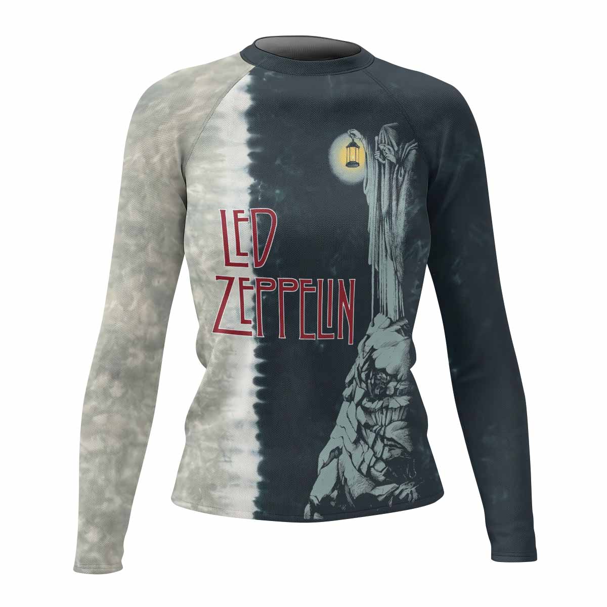 Led Zeppelin The Hermit Women's Rash Guard Long Sleeve - front view mockup