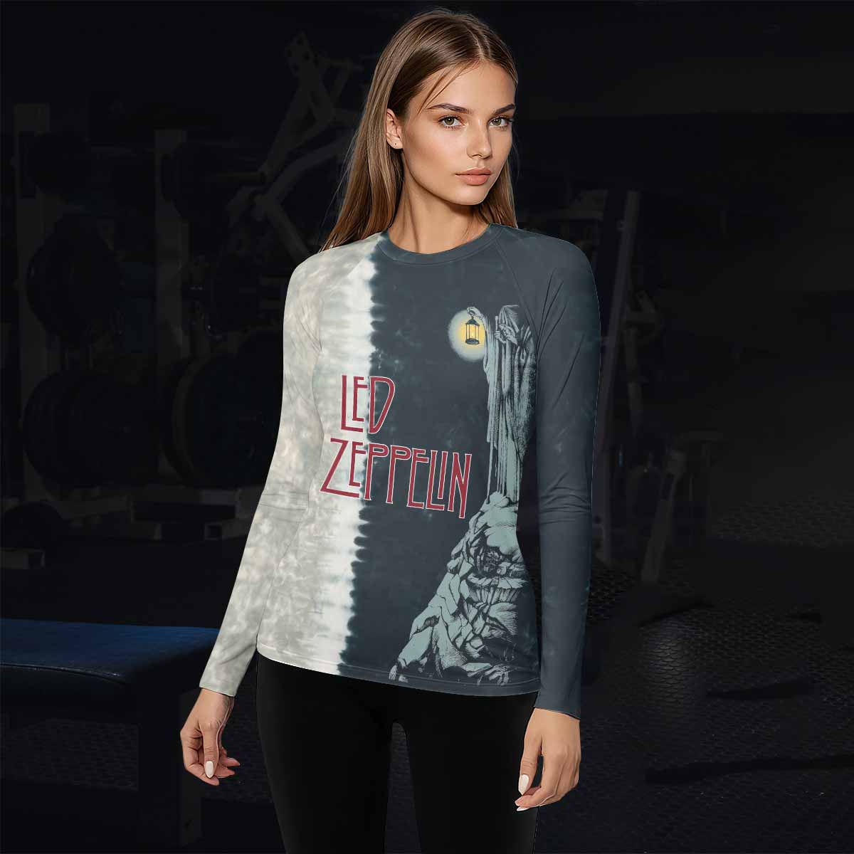 Led Zeppelin The Hermit Women's Rash Guard Long Sleeve - lifestyle view