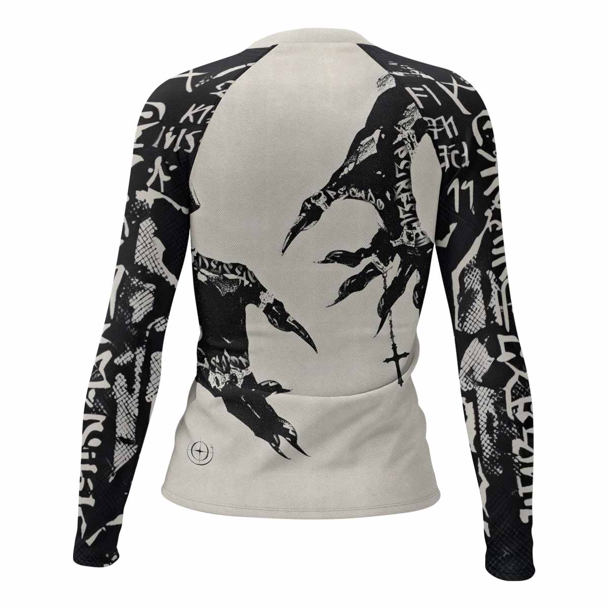 Monster Claw with Cross Women's Rash Guard Long Sleeve - back view mockup