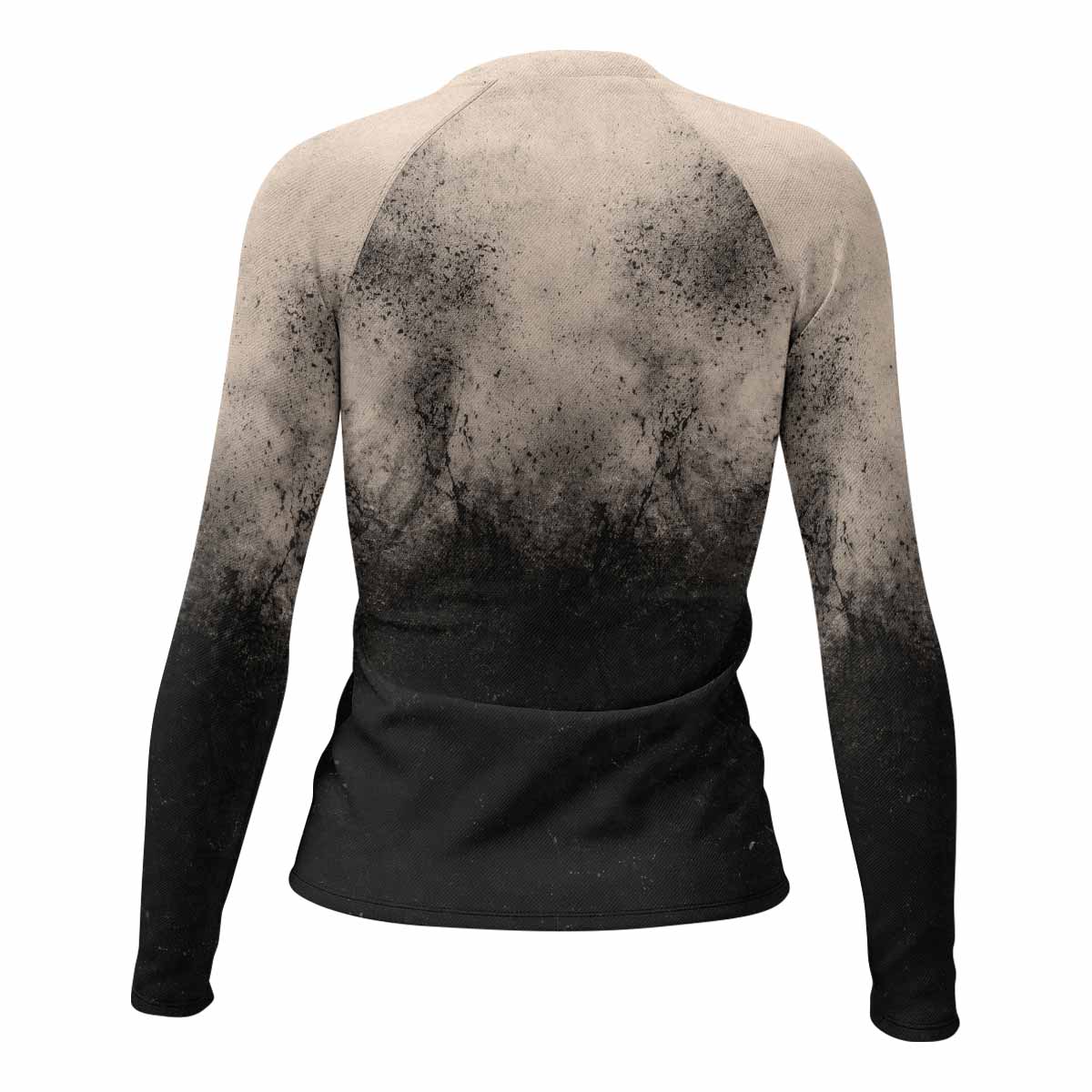 Grunge Smoke Gothic Women's Rash Guard Long Sleeve - back view mockup