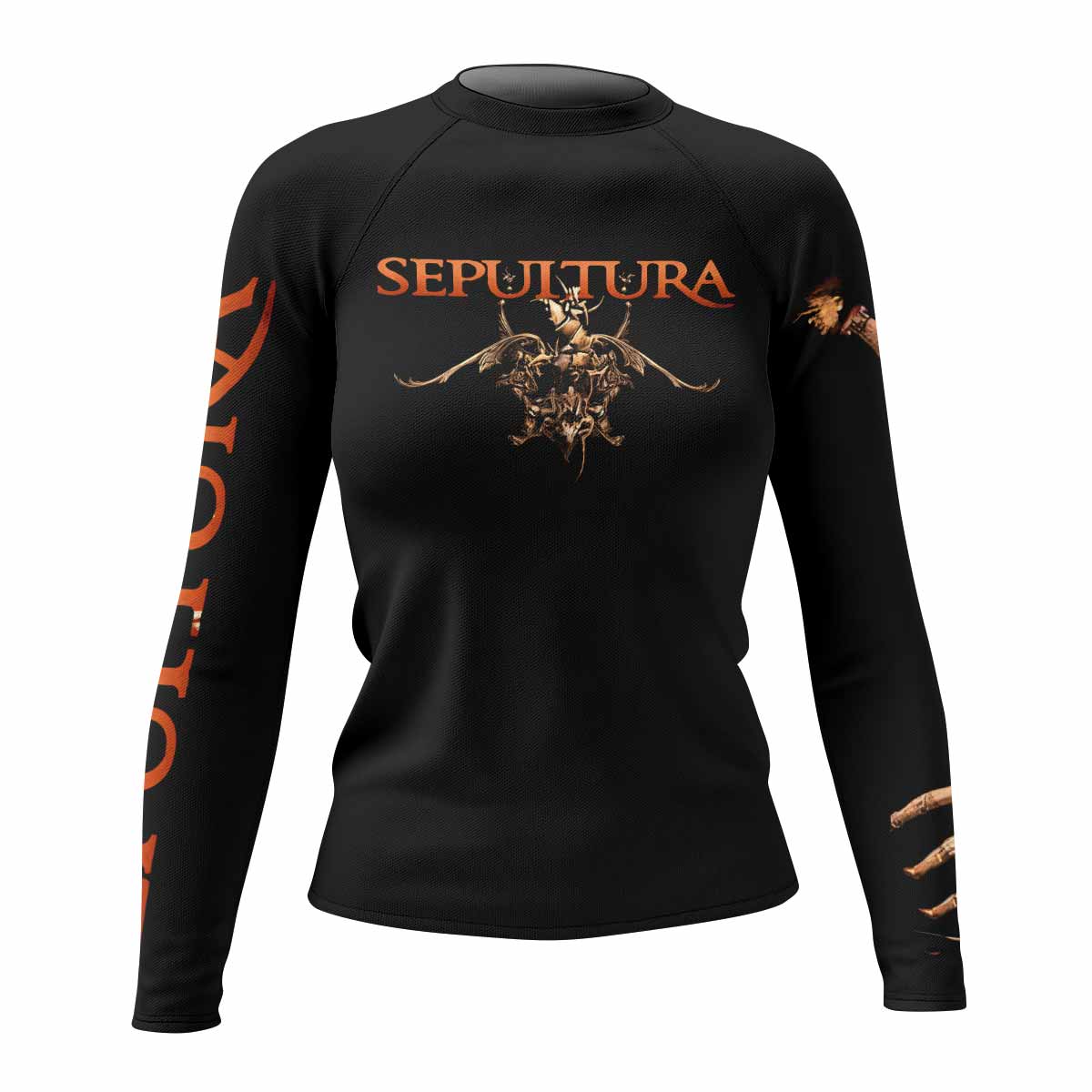 Sepultura A-Lex Women's Rash Guard Long Sleeve - front view mockup