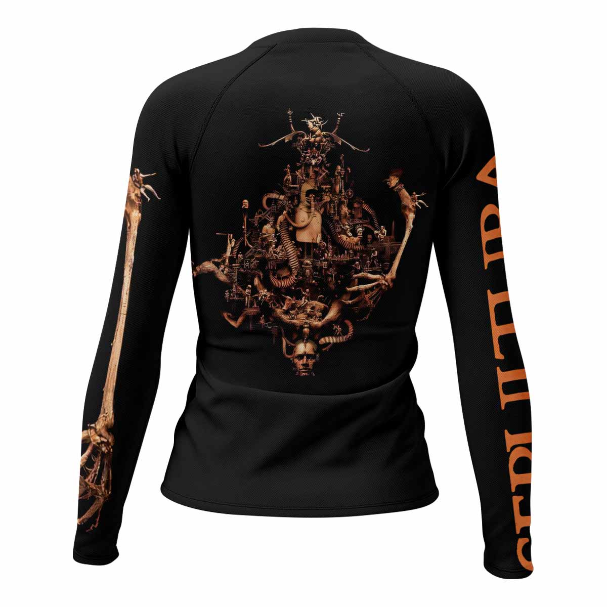 Sepultura A-Lex Women's Rash Guard Long Sleeve - back view mockup