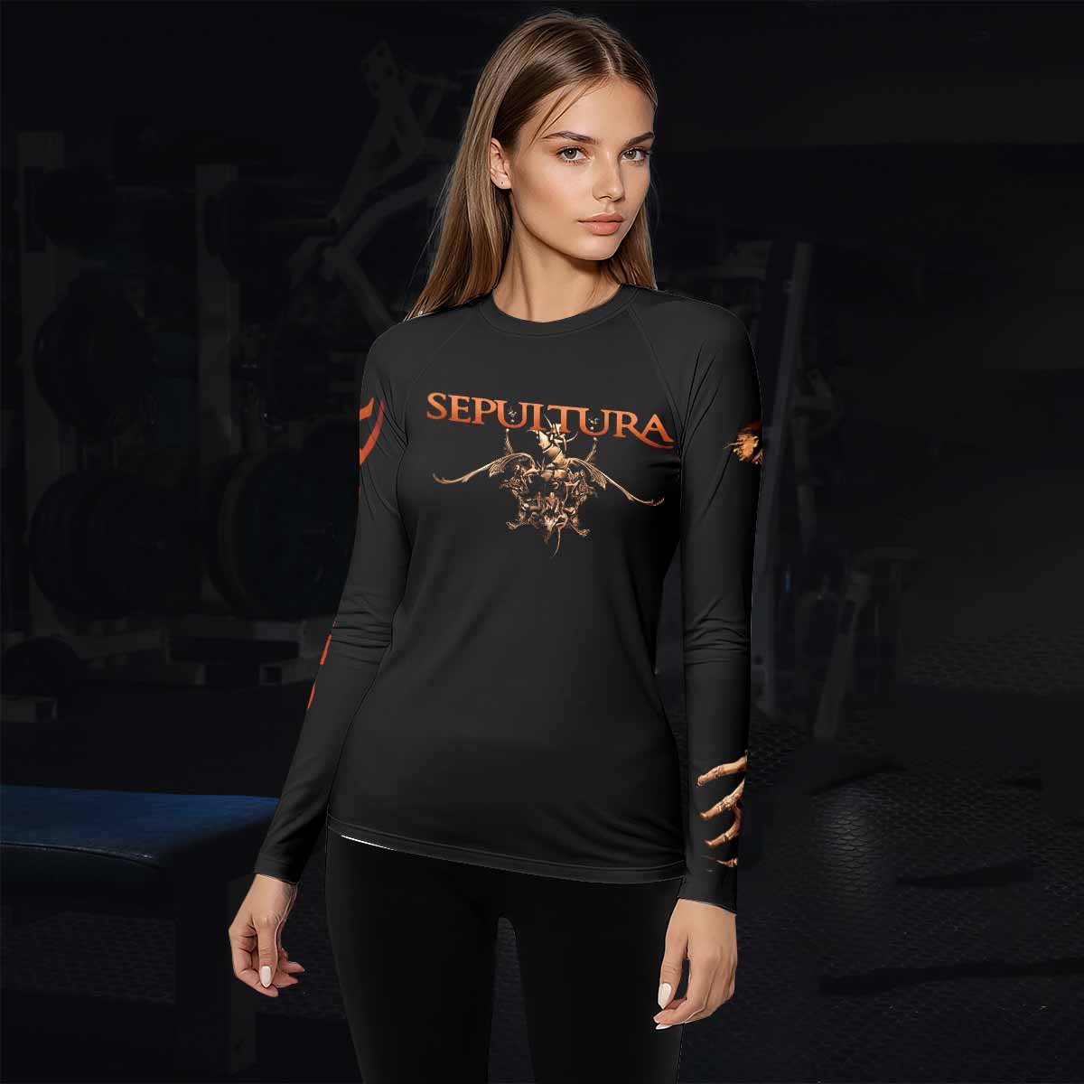 Sepultura A-Lex Women's Rash Guard Long Sleeve - lifestyle view