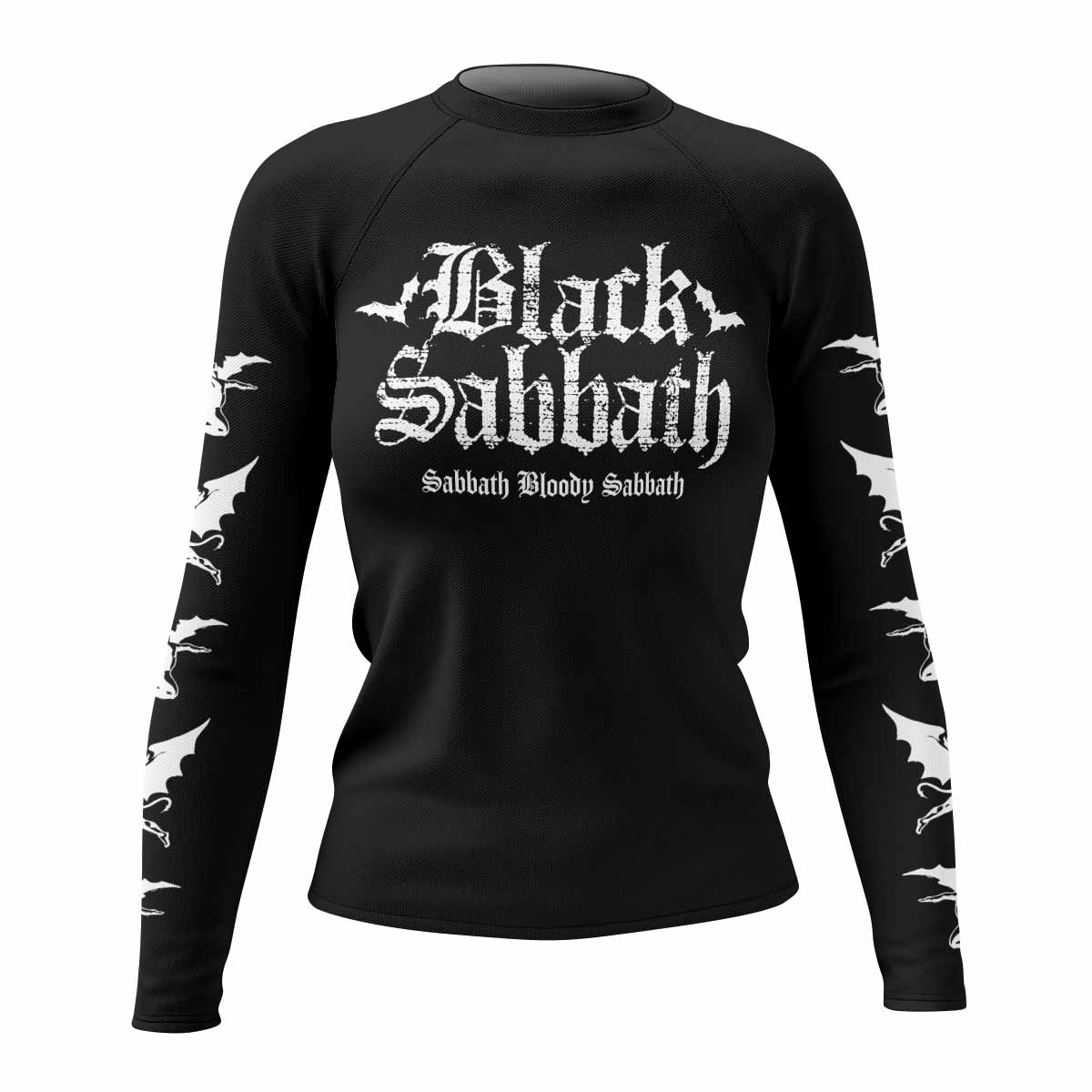 Black Sabbath Sabbath Bloody Sabbath Women's Rash Guard Long Sleeve - front view mockup
