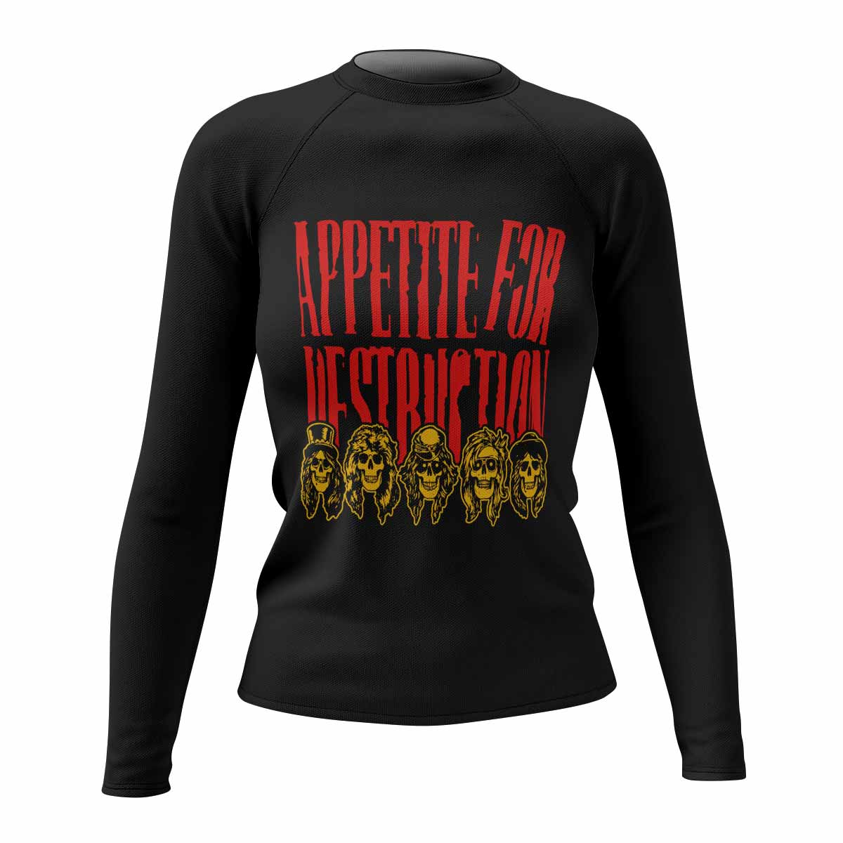 Guns N' Roses Appetite for Destruction Women's Rash Guard Long Sleeve - front view mockup
