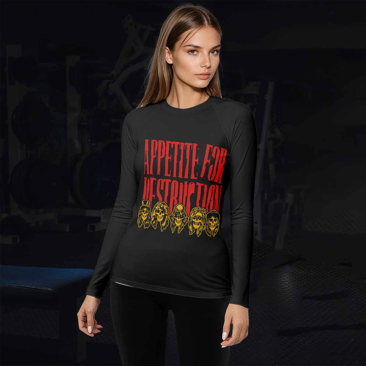 Guns N' Roses Appetite for Destruction Women's Rash Guard Long Sleeve - lifestyle view