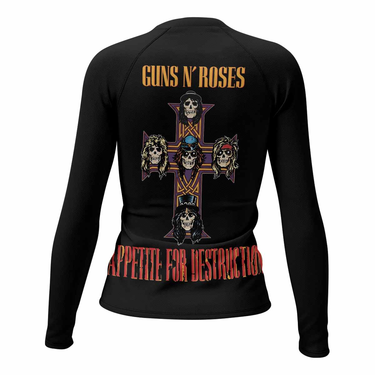 Appetite for Destruction Guns N' Roses Women's Rash Guard Long Sleeve - back view mockup