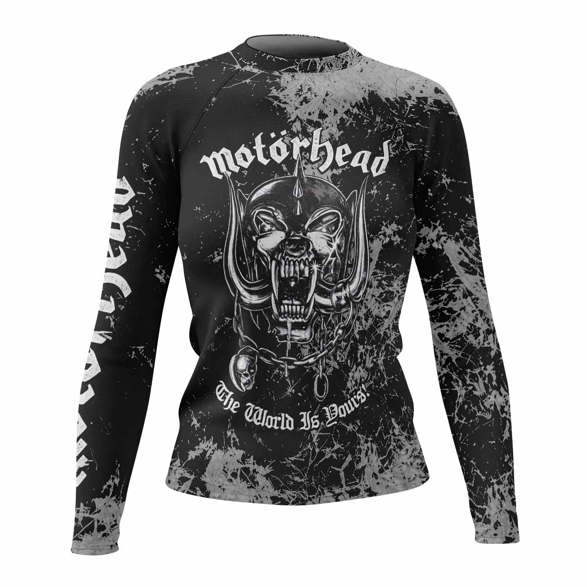 Motörhead The Wörld Is Yours Women's Rash Guard Long Sleeve - front view mockup