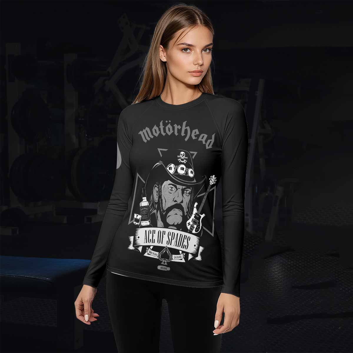 Motörhead Ace of Spades Women's Rash Guard Long Sleeve - lifestyle view