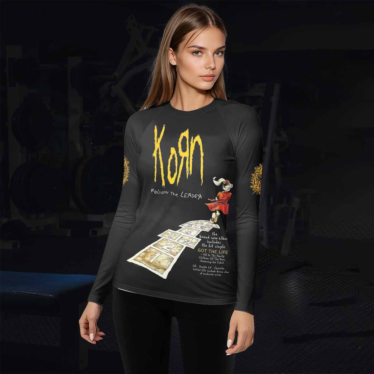 Korn Follow the Leader Women's Rash Guard Long Sleeve - lifestyle view