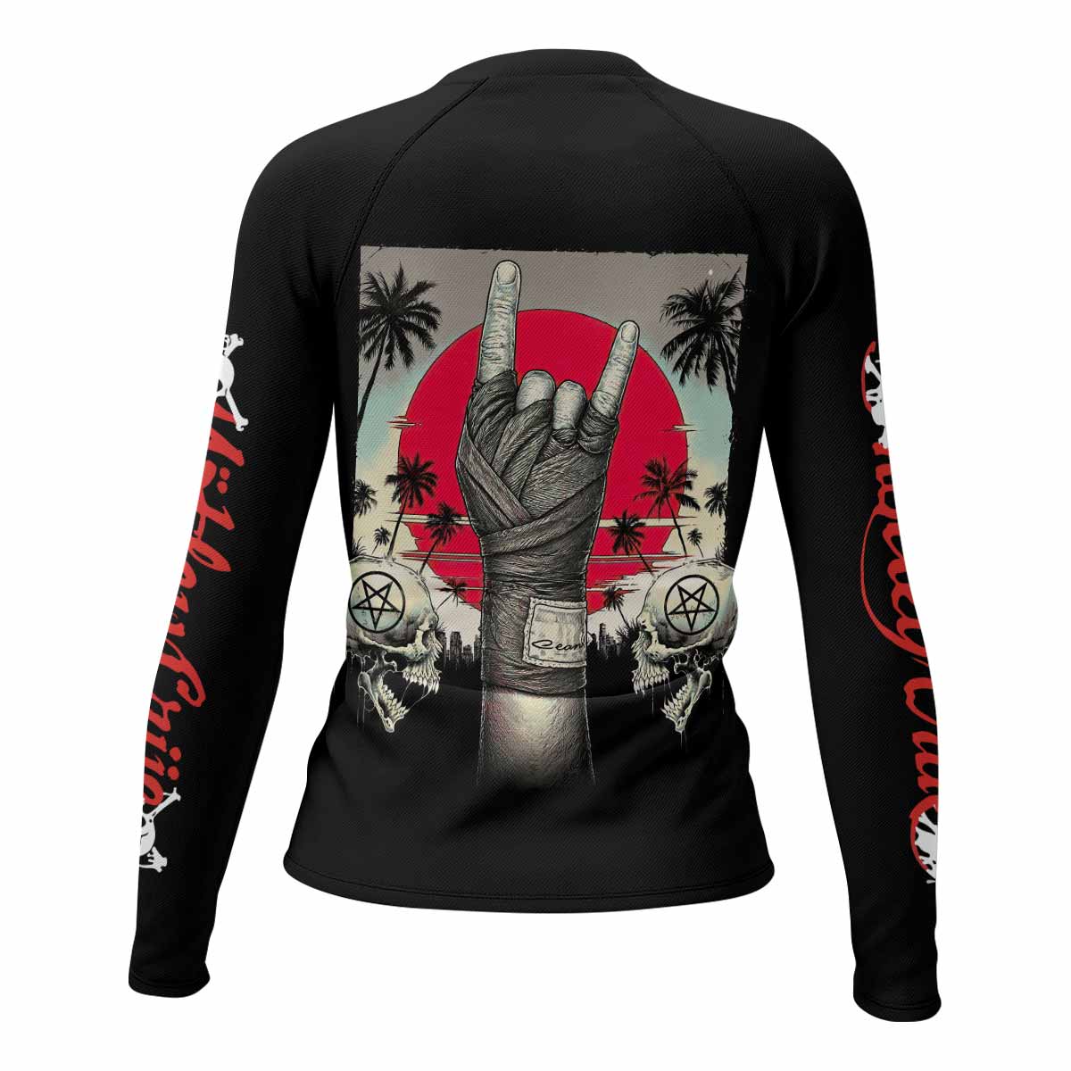 Mötley Crüe Too Fast for Love Women's Rash Guard Long Sleeve - back view mockup