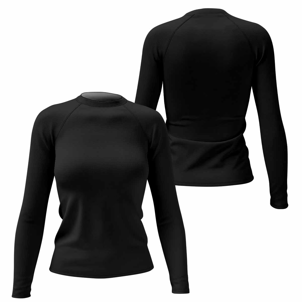 Motörhead England 1978 Women's Rash Guard Long Sleeve - front and back view