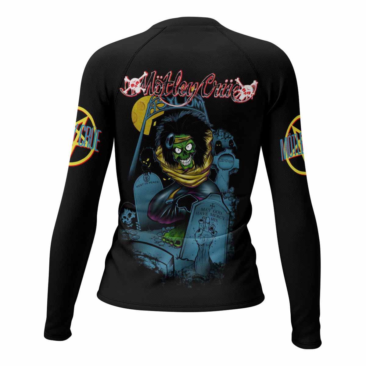 Mötley Crüe Dr. Feelgood Women's Rash Guard Long Sleeve - back view mockup