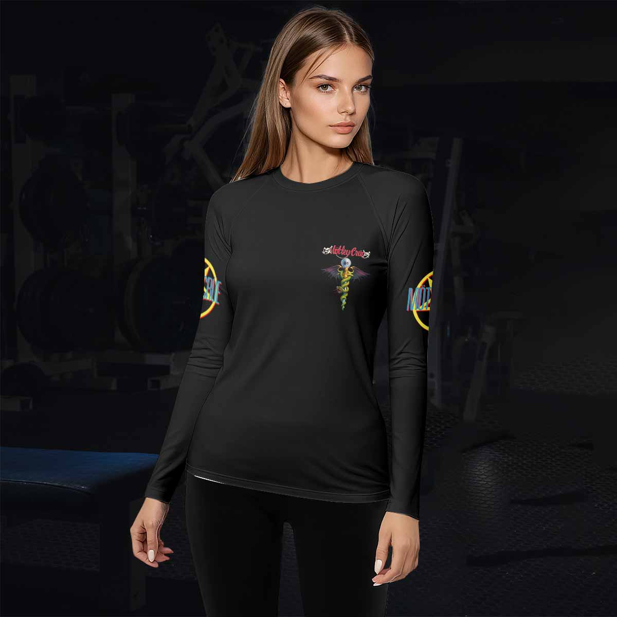 Mötley Crüe Dr. Feelgood Women's Rash Guard Long Sleeve - lifestyle view