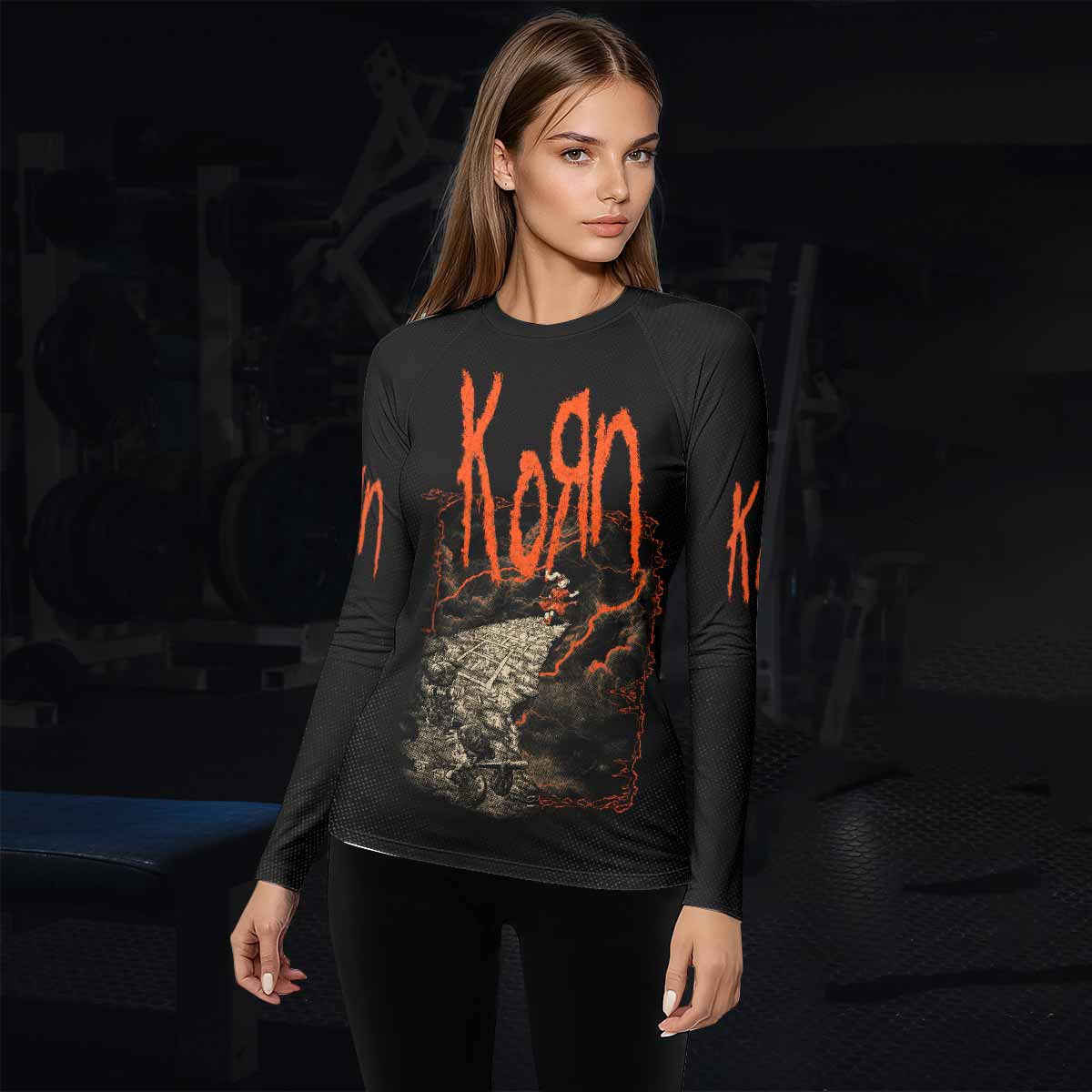 Korn Follow Cliff Women's Rash Guard Long Sleeve - lifestyle view