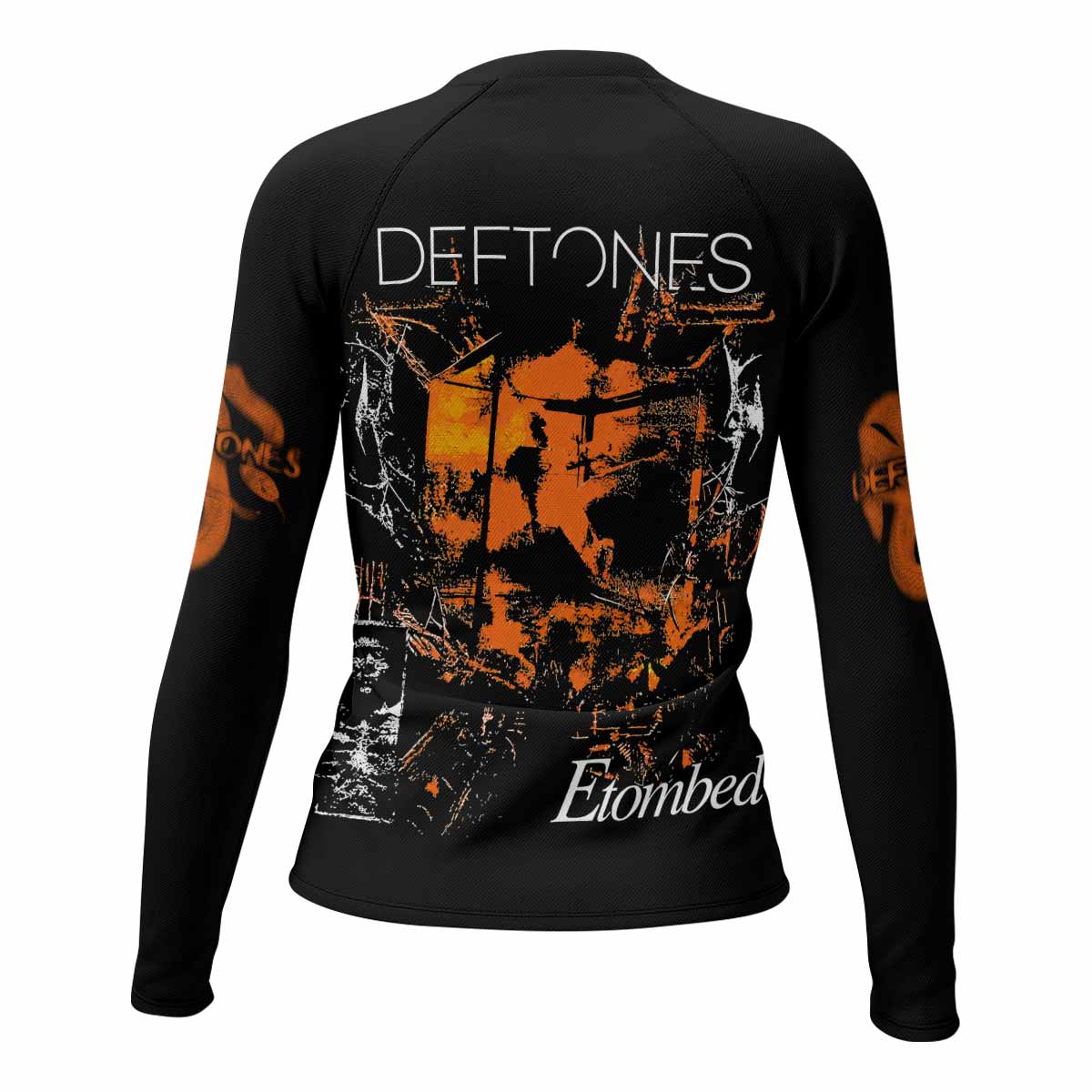 Deftones Etombed Women's Rash Guard Long Sleeve - back view mockup