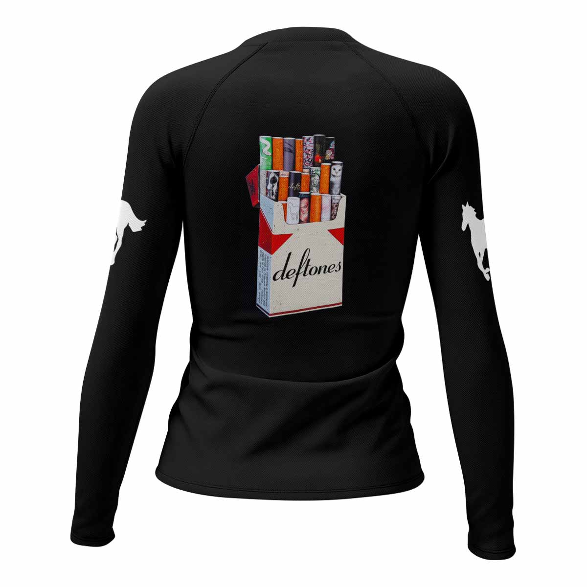 Deftones Cigarette Vintage Women's Rash Guard Long Sleeve - back view mockup