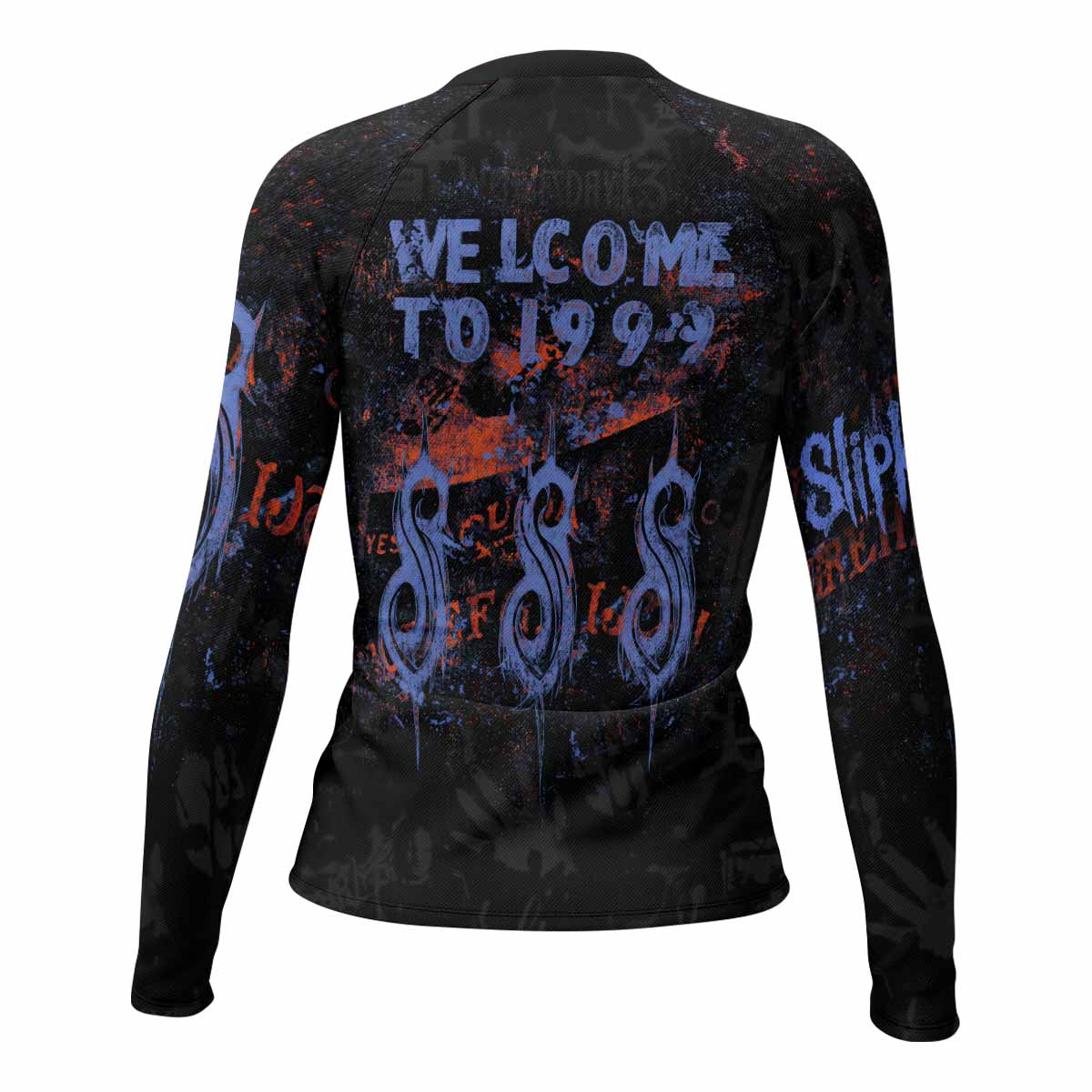 Slipknot Welcome To 1999 Women's Rash Guard Long Sleeve - back view mockup