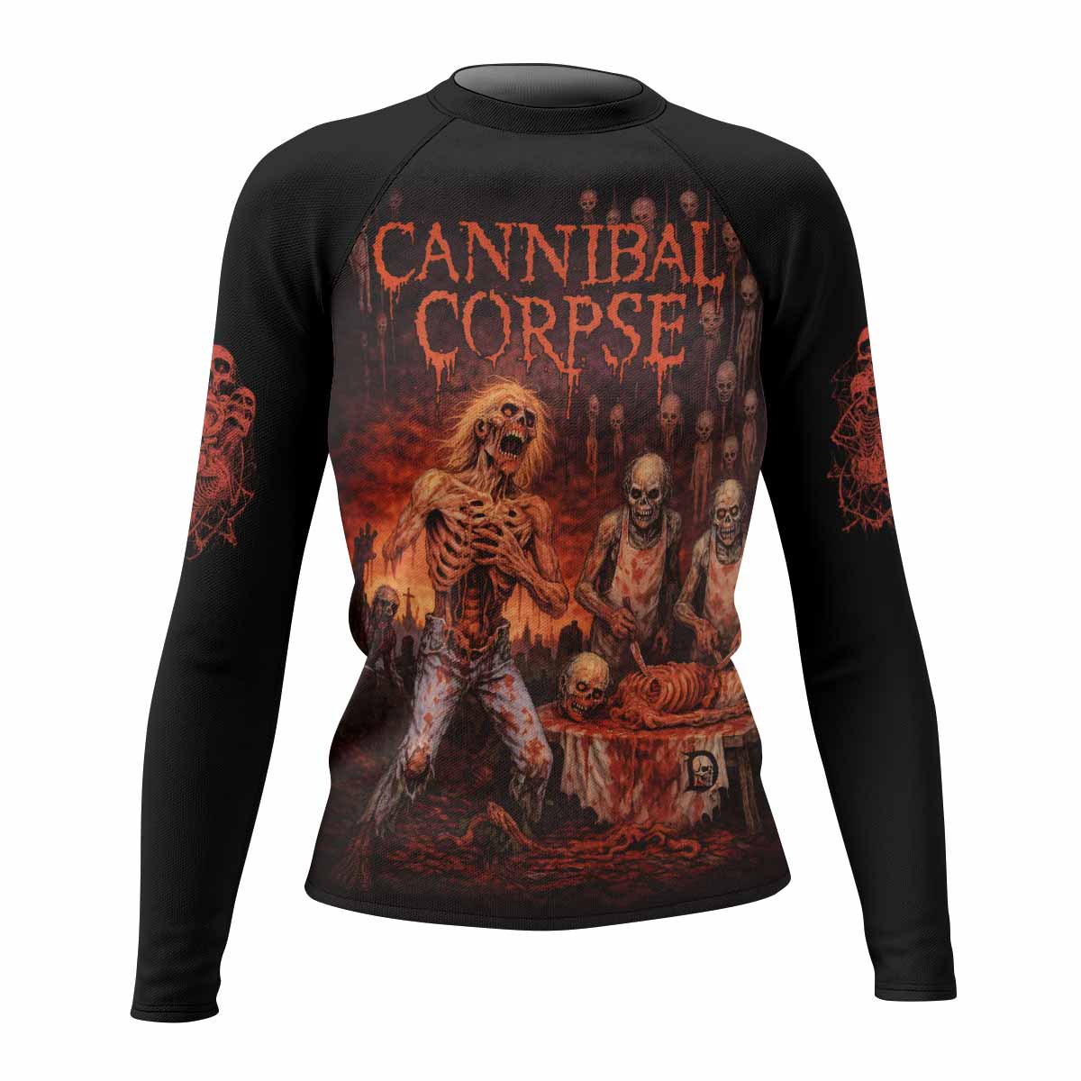 Cannibal Corpse Eaten Back to Life Women's Rash Guard Long Sleeve - front view mockup