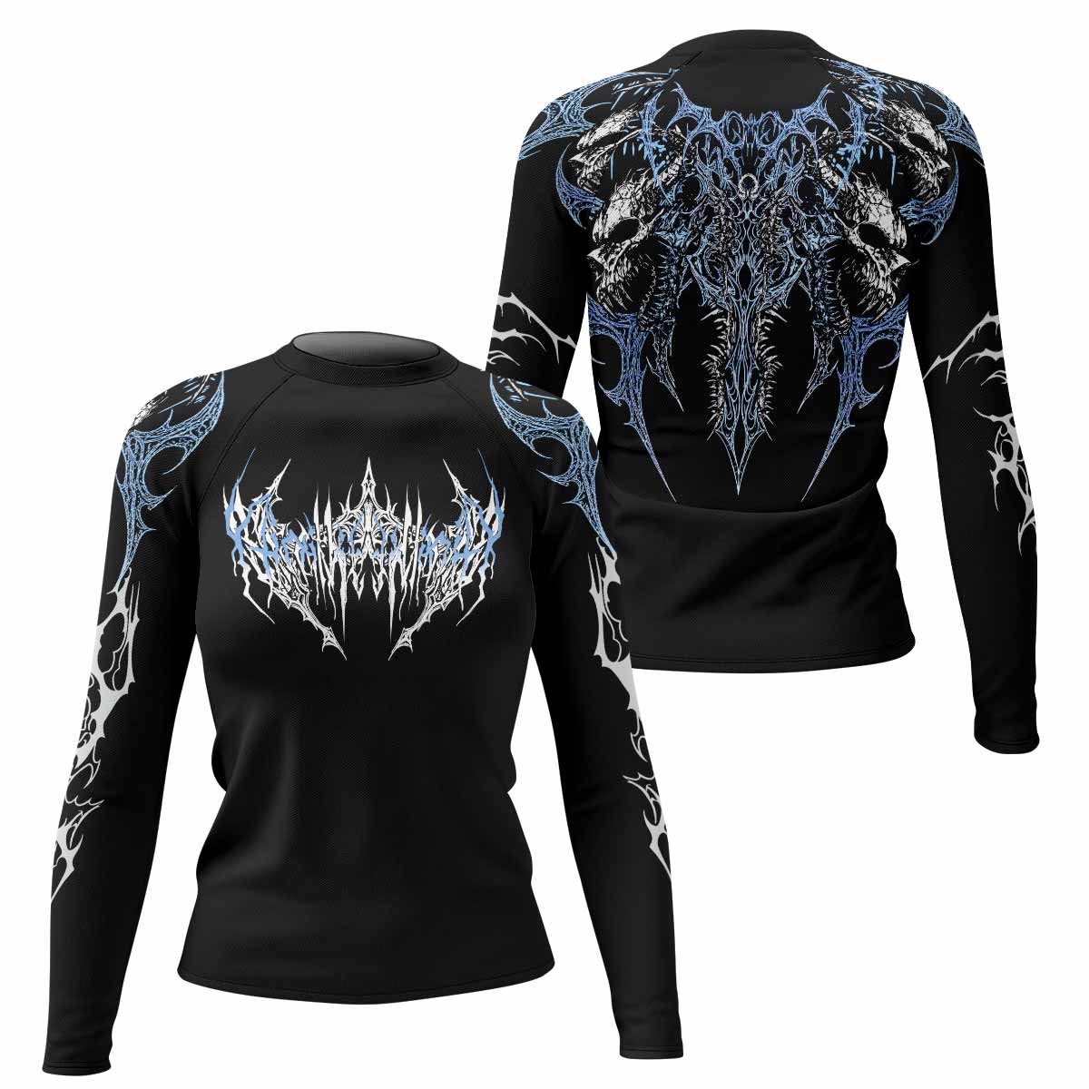 Abyssal Dominion Women's Rash Guard Long Sleeve - front and back view