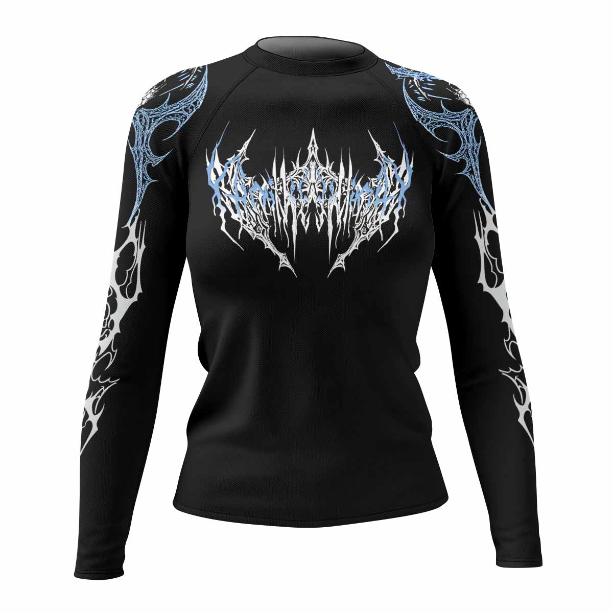 Abyssal Dominion Women's Rash Guard Long Sleeve - front view mockup