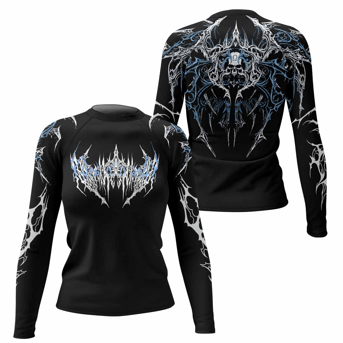 Hellborn Dominion Women's Rash Guard Long Sleeve - front and back view