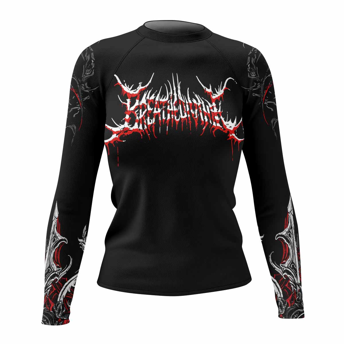 Crimson Seraphim Women's Rash Guard Long Sleeve - front view mockup